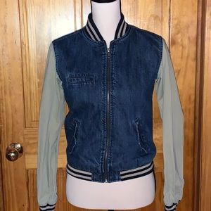 Forever 21 Bomber Style Jean Jacket Small